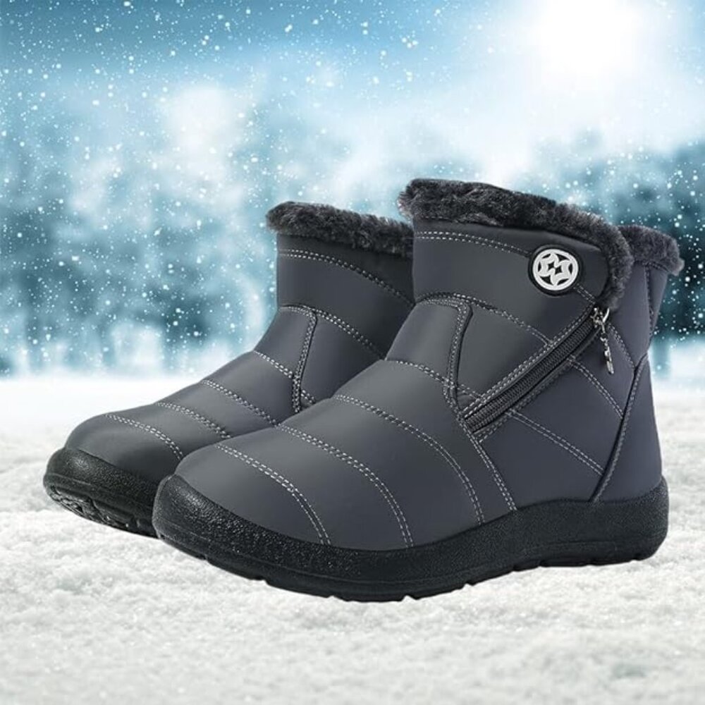 Snow Boots Womens Winter Ankle Boots Ladies Warm Fur Lined Booties - Picture 2 of 11